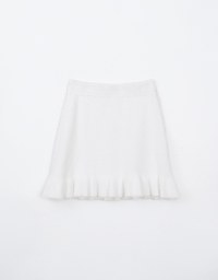 Mohair Lace Trimmed Mini Skirt