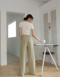 Chic Concealed Placket High Waisted Wide Pants Culottes