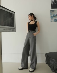 Chic Concealed Placket High Waisted Wide Pants Culottes