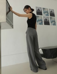 Chic Concealed Placket High Waisted Wide Pants Culottes