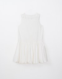 Tank Mini Dress With Puffed Hem