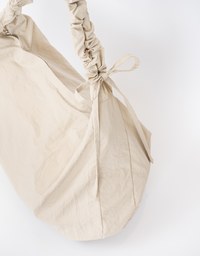 Ruched Ruffle Drawstring Crossbody Bag