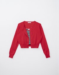 Colorblock Striped Knit Set Wear