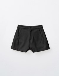 Minimalist Solid Wool Shorts With Pockets