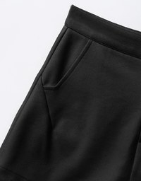 Minimalist Solid Wool Shorts With Pockets