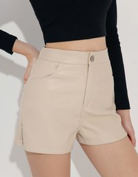 Soft Matte Stretch Faux Leather Shorts