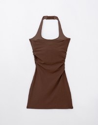 WARM↑UP Lightweight Plush Halter Heat Bra Dress