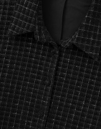 Classic Plaid Wool Long Sleeve Jacket With Collar Design