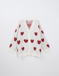 【HEYMAN Design】Heart Embroidered Knit Cardigan