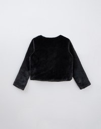 [Mercedes' Design] Fluffy Faux Fur Long Sleeve Jacket