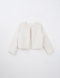 [Mercedes' Design] Fluffy Faux Fur Long Sleeve Jacket