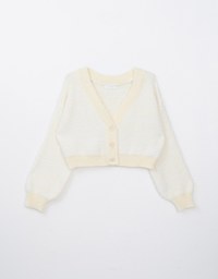 V Neck Colorblock Button Up Knitted Top