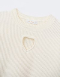 【HEYMAN Design】Heart Shape Cut Out Knit Sweater