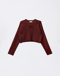 【HEYMAN Design】Heart Shape Cut Out Knit Sweater