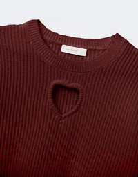 【HEYMAN Design】Heart Shape Cut Out Knit Sweater