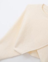 Loose Crossover Asymmetrical Hem Knitted Sweater