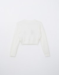 【HEYMAN Design】Embossed Letter Velvet Knit Cropped Top