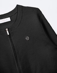 Zipper Knit Long Sleeve Top with Air Space Logo