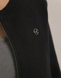 Zipper Knit Long Sleeve Top with Air Space Logo