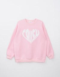 Oversized Letter Embroidered Crew Neck Sweater