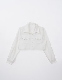 Press Button Heavyweight Jeans Denim Blouse