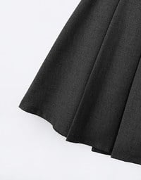 Classic Plain Pleated A Line Mini Skirt