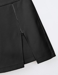 Unique Zipper Slit Skort