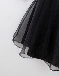 Sheer Back Tie Puff Sleeve Mini Dress