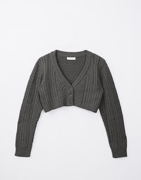 Cable Knit Cropped Cardigan