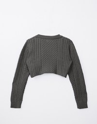 Cable Knit Cropped Cardigan