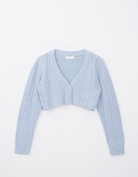 Cable Knit Cropped Cardigan