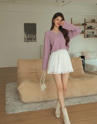 Classic V Neck Cable Knit Sweater