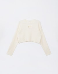 Heart Shape Cut Out Knit Sweater