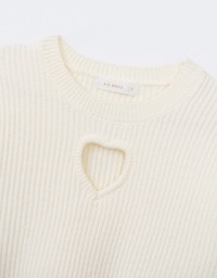 Heart Shape Cut Out Knit Sweater