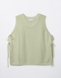 Side Tie Loose Fit Knitted Vest Top