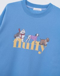 Fleece Lined Dog Graphic Sweatshirt