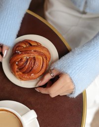 Mohair V Neck Slit Sweater