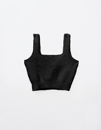 Suqare Neck Fluffy Cropped Padded Tank Top