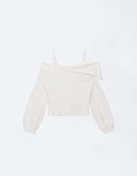 Brushed Cut Out Shoulder Top