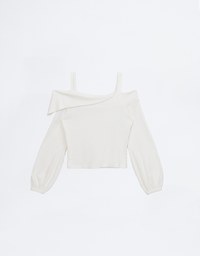 Brushed Cut Out Shoulder Top