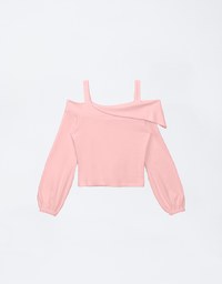 Brushed Cut Out Shoulder Top