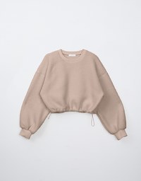 Fleece Flurry Crewneck Side Drawstring Sweatshirts