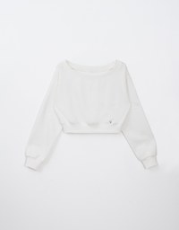 Air Space Logo Heart Embellished Brushed Fleece Top