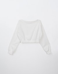 Air Space Logo Heart Embellished Brushed Fleece Top