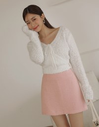 Textured Glitter Woolen Mini Skirt