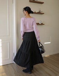 French Ruffle Tiered Maxi Skirt