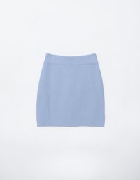 Wool Blend Knit Mini Skirt