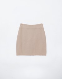 Wool Blend Knit Mini Skirt