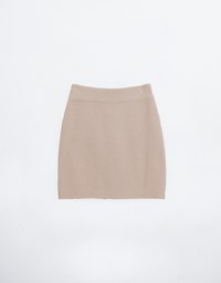 Wool Blend Knit Mini Skirt