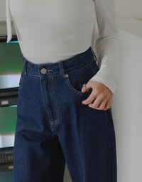 Classic Jeans Denim High Waist Wide Pants Culottes